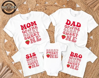 Berry Sweet One Family Birthday Shirt, Berry First Birthday Shirt,  Birthday Girl Shirt, Family Matching Tees, Strawberry Birthday Shirt