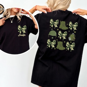 Custom Army Girlfriend Shirt, Personalized Military Shirt, Military Girlfriend Shirt, Coquette Army Shirt, Soldier Wife Shirt, Army Mama Tee