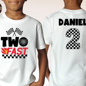 Custom Kids 2nd Birthday Shirt, Personalized Birthday Gift, 2nd Birthday Shirt, Race Car Birthday Tee, Two Fast Birthday Shirt, Birthday Boy