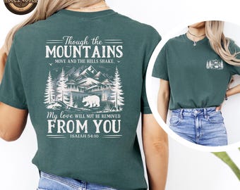 Comfort Colors® Vintage Christian Shirt, Though The Mountains Sweatshirt, Bible Verse Shirt, Inspirational Shirt, Nature Faith Sweater