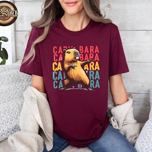 Funny Capybara Shirt, Retro Capybara Shirt, Dancing Capybara Shirt, Animal Lover Gift, Humorous Capybara Shirt, Vintage Capybara T-Shirt afbeelding 3