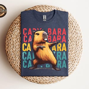 Funny Capybara Shirt, Retro Capybara Shirt, Dancing Capybara Shirt, Animal Lover Gift, Humorous Capybara Shirt, Vintage Capybara T-Shirt afbeelding 6