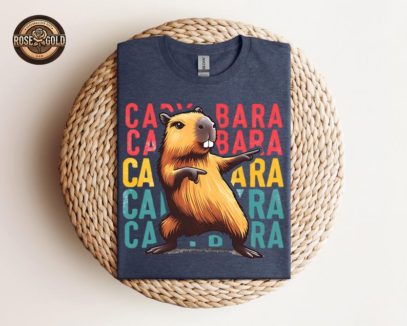 Funny Capybara Shirt, Retro Capybara Shirt, Dancing Capybara Shirt, Animal Lover Gift, Humorous Capybara Shirt, Vintage Capybara T-Shirt afbeelding 6