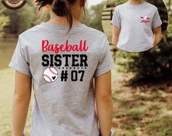 Custom Baseball Sister Shirt, Personalized Game Day Tee