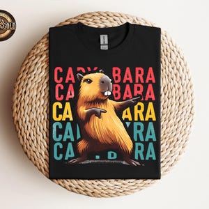 Funny Capybara Shirt, Retro Capybara Shirt, Dancing Capybara Shirt, Animal Lover Gift, Humorous Capybara Shirt, Vintage Capybara T-Shirt afbeelding 1
