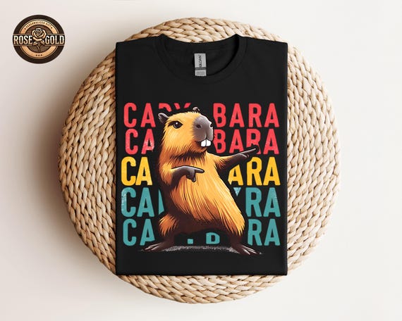 Funny Capybara Shirt, Retro Capybara Shirt, Dancing Capybara Shirt, Animal Lover Gift, Humorous Capybara Shirt, Vintage Capybara T-Shirt