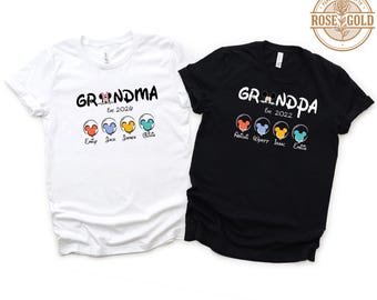 Personalized Disney Grandma Grandpa Shirt, Custom Grandkids Name Shirt, Grandparents Gift, Family Disney Trip
