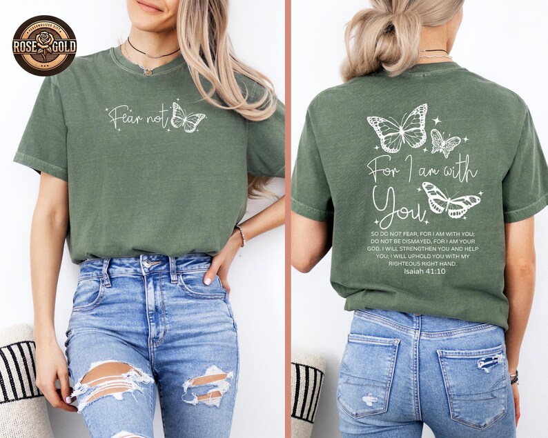 Fear Not Christian Sweatshirt, Isaiah 41:10 Bible Verse, Comfort Colors Shirt image 6