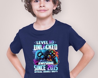 Level 10 Unlocked Birthday Shirt, Gamer Birthday Shirt, Birthday Boy Shirt, 10th Birthday Shirt, Gamer Birthday Gift, Funny Birthday Shirt