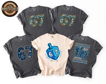 Comfort Colors® Funny Hanukkah Shirt, 67 Meme Shirt, Trendy Jewish Gift, Six Seven Sweatshirt