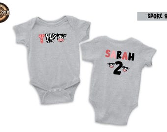 Custom 2nd Birthday Cow Shirt, Personalized Two Year Old Tee, Western Birthday Party Outfit, Second BDay TShirt