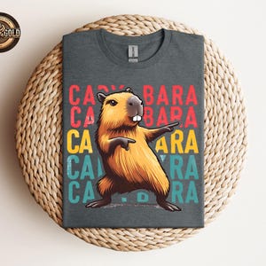 Funny Capybara Shirt, Retro Capybara Shirt, Dancing Capybara Shirt, Animal Lover Gift, Humorous Capybara Shirt, Vintage Capybara T-Shirt afbeelding 5