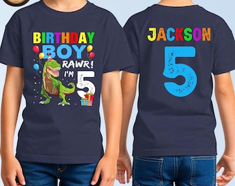 Custom Dinosaur Birthday Shirt, Personalized Birthday Boy Shirt, Dinosaur Birthday Party Tee, Custom Birthday Shirt, Birthday Boy Outfit