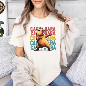 Funny Capybara Shirt, Retro Capybara Shirt, Dancing Capybara Shirt, Animal Lover Gift, Humorous Capybara Shirt, Vintage Capybara T-Shirt afbeelding 4