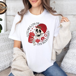 Living Life On The Bleachers Mama Shirt, Wrestling Mama Shirt, Game Day Shirt, Wrestling Mom Gift, Sports Mama Shirt, Skellington Coffee Tee