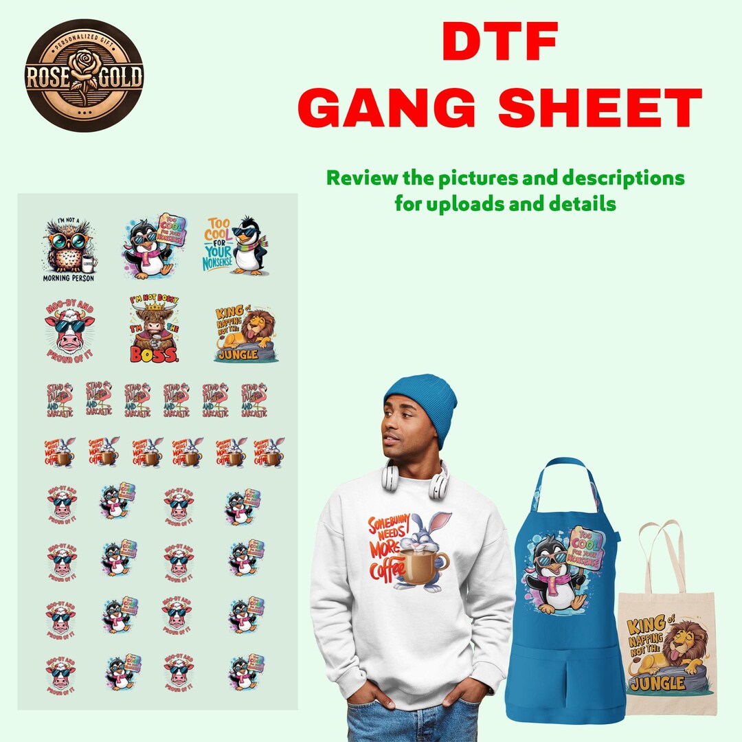 Wholesale DTF Transfers: Custom Full Color Heat Transfer Gang Sheet - Etsy