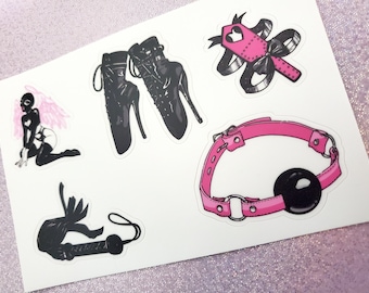 Pink Playtime kinky sticker sheet
