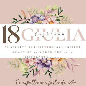 INVITO festa 18 anni ragazza con uno stile ELEGANTE e FLOREALE- invito digitale , invito stampabile, whatsapp, editabile template canva.