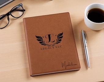 Custom Logo Leather Padfolio: Personalized Corporate Portfolio with Notepad