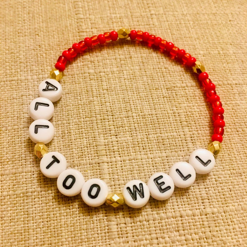 Triste, hermosa, trágica / Pulseras de amistad y dijes de Taylor Swift rojas (para adultos y niños) imagen 4