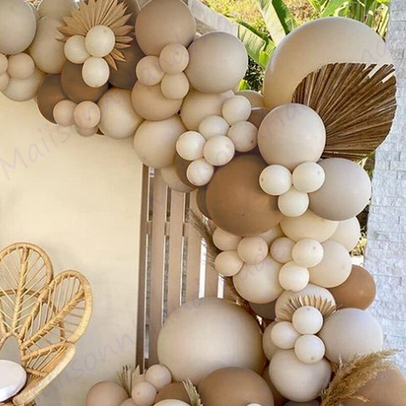 115pcs Vintage Cocoa Brown and Beige Latex Balloons Garland Kit Perfect