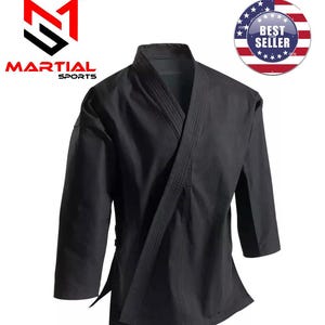 Martial Sports Heavyweight Black Karate Gi 14-oz 100% bawełna Darmowa wysyłka