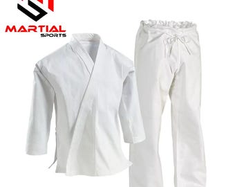 Martial Sports Heavyweight Karate Uniform Gi - White - 14 oz - Free Shipping