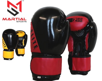 Martial Sports Elite Force Boxing Gloves Red/Yellow Free Handwraps Free Shipping