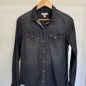 CALVIN KLEIN JEANS Button Down Top, 90s Fashion, Secondhand Clothing, Fall Fashion, Vintage Style, Western Vibe, Jean Shirt, Denim Shirt