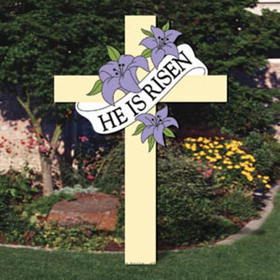 He Has Risen Easter Wooden Yard Sign / Art Personalized Etsy