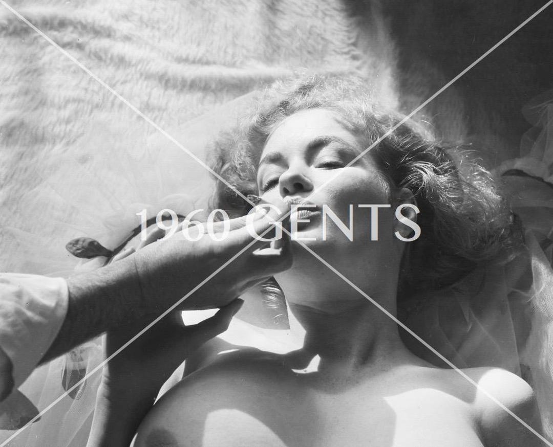 1950s Original Vintage 2 1/4 Black and White Negative of Busty Playboy