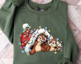 Chip & Dale Double Trouble Disney Christmas Shirt, Christmas Disney Family Vacation T-shirt, Chipmunks Gifts, Christmas Tree Farm