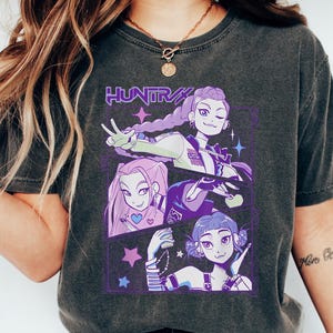 Kpop Demon Hunters T-shirt Gift For Woman,Jinu Manga Shirt,Kpop Huntrix Pin,Demon Hunter Merch,Saja Girls Fan Poster, Kpop Shirt