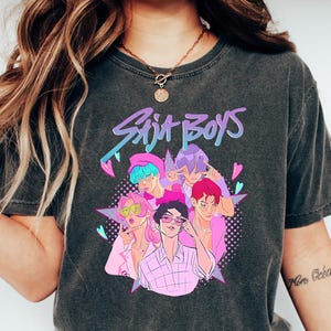 SajaBoys Kpop Demon Hunters T-Shirt, Kpop Boy Band Shirt, Anime Manga Style Tee, Demon Hunter Merch, Kpop Fan Gift Shirt