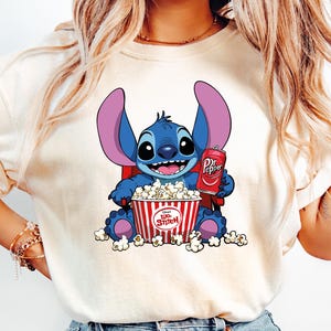 Lilo and Stitch Popcorn Cinema Shirt, Stitch Drink Dr Pepper Shirt, Stitch 2025 Tee, Movie Time Carton Shirt, 2025 Cartoon Movies Sweatshirt