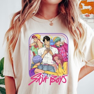 Saja Boys Kpop Demon Hunters T Shirt, Kpop Boy Band Shirt, Anime Manga Style Tee, Demon Hunter Merch, Kpop Fan Gift Shirt