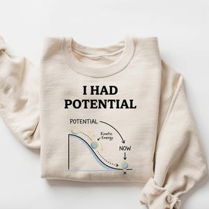 I Had Potential Sweatshirt Science Core Crewneck, Physics Humor Shirt, Cinematic Fashion Apparel, Science Teacher Gift