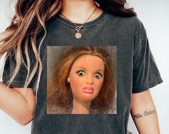 Doll Face Meme Shirt Short Sleeve Tee Trendy, Weird Shirt, Christmas Gift, Comfort Colors, Fun Unique Doll Shirt