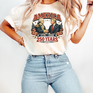 America 1776-2026 Shirt 250 Years Tee, Patriotic Trump 250 Sweatshirt, Retro Washington Crewneck, Conservative Gift, Election Season Top image 2