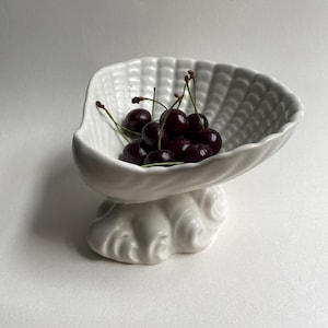 Vintage Dartmouth Shell Seifenschale ~ Muschelschale & Wave Keramik Standschale ~ Nautische Schmuckstück Bon Bon Schale ~