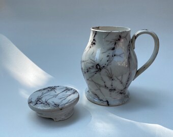 Vintage Raku Lidded Vase ~ Handmade Abstract Studio Pottery ~