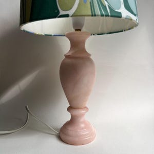 Vintage Pink Alabaster Lamp ~ 1970s Dyed Pink Marble Table Lamp Base ~ Retro Onyx Home Decor ~
