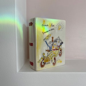 Vintage Il Coccio Ceramic Coin Bank ~ Italian / French Holiday Vacation Fund ~