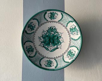 Vintage Floral Wall Plate ~ Hand-Painted Slovakian Ceramic Wall Decor ~