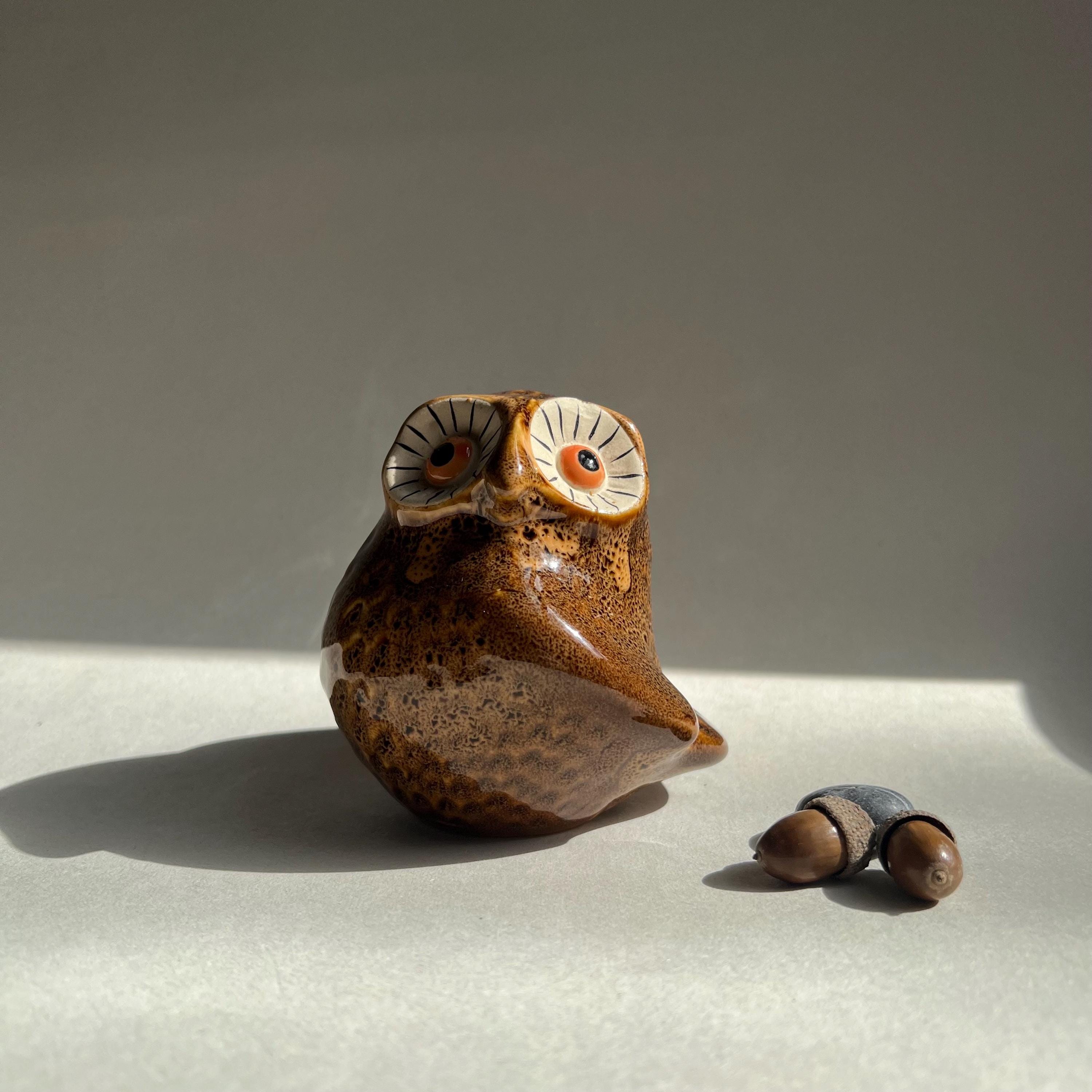 Vintage Owl Ornament ~ Whimsical 1970s Owl Figurine ~