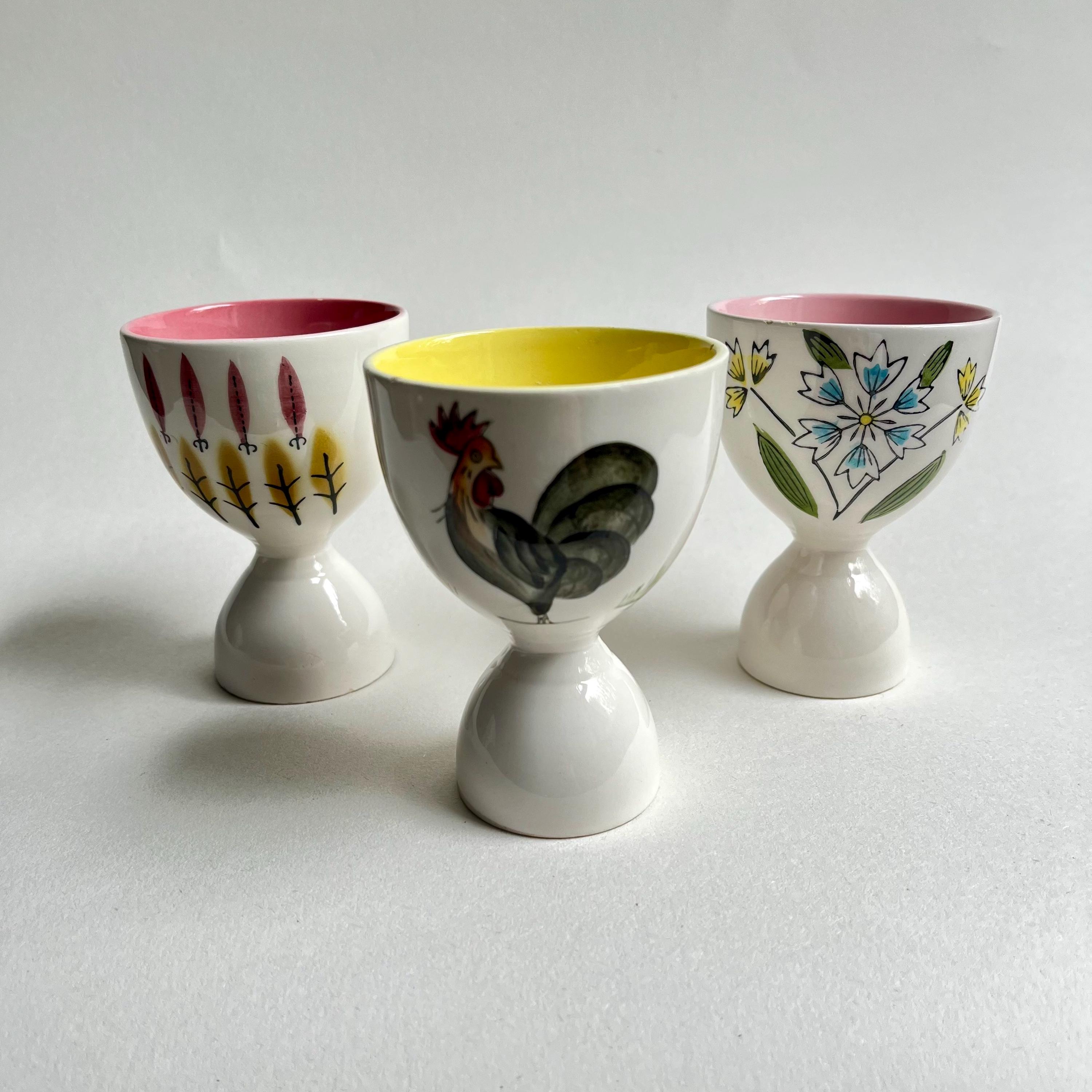 Coquetiers En Céramique Vintage Avec Couvercle - 220 Ml, Porcelaine Rétro - Parfaits Pour Les œufs à La Coque, Petits Déjeuners Ou Desserts