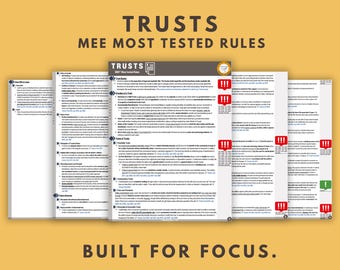 Esquema del examen de abogacía de TRUSTS: Reglas más probadas y fáciles de redactar (Descarga digital)