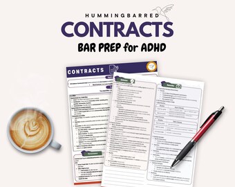 Bar Prep for ADHD students, Contracts outline, Contracts Swift Sheet for July 2025, UBE outlines, Bar exam outlines