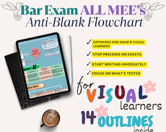 Diagramas de flujo para el examen de abogacía MEE: Aprendizaje visual, apto para personas con TDAH, hace que estudiar sea divertido, ayuda a la retención (descarga en PDF), julio de 2026