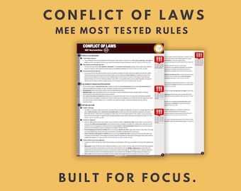 Esquema del examen de derecho de los conflictos de leyes: reglas más probadas (descarga digital)